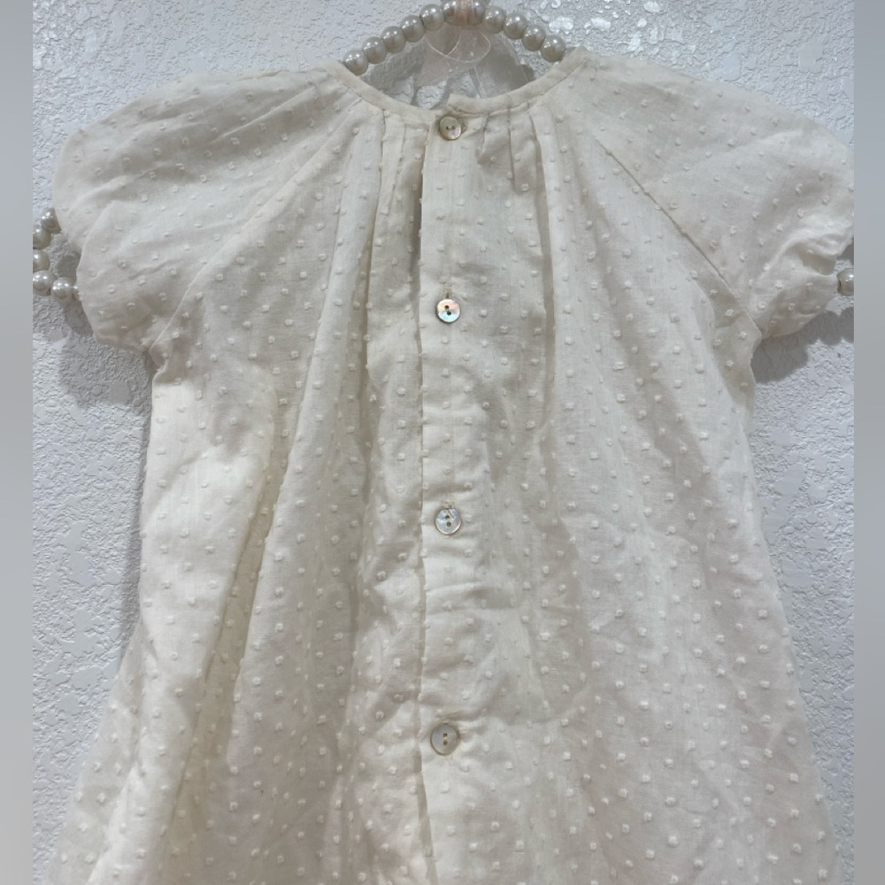 Poeme et Poesie elegant day gown dotted crocheted trim - Picture 3 of 7